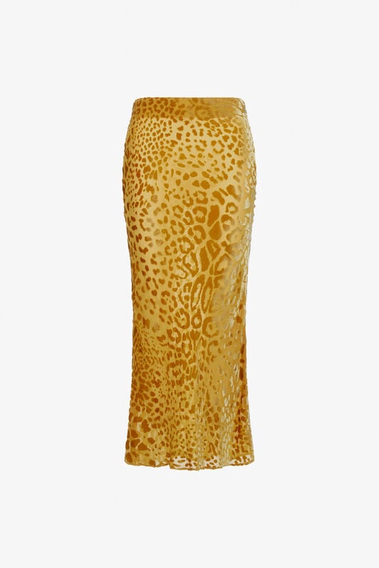 RC Jaguar Skin print devorè skirt RC Jaguar Skin print devorè skirt Gelb SWT303-4RL77