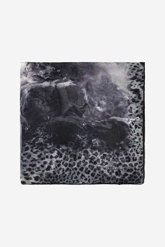 RC Roberto Cavalli shawl with Wild Leda print RC Roberto Cavalli shawl with Wild Leda print Dunkelgrau SYI00G-2NL56