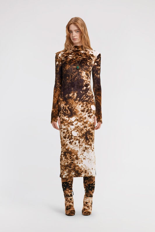 RC Appaloosa Print Dress RC Appaloosa Print Dress Brown TKT130-6CN08