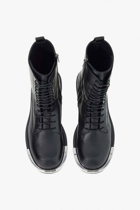 RC Botas De Combate Con Cordones Negras RC Botas De Combate Con Cordones Negras Negro TRS023-PZ03A