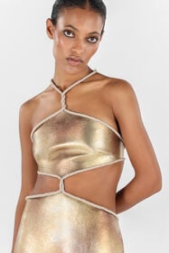 RC Cut-Out Short Dress with Ropes Gold UWP102-PN003