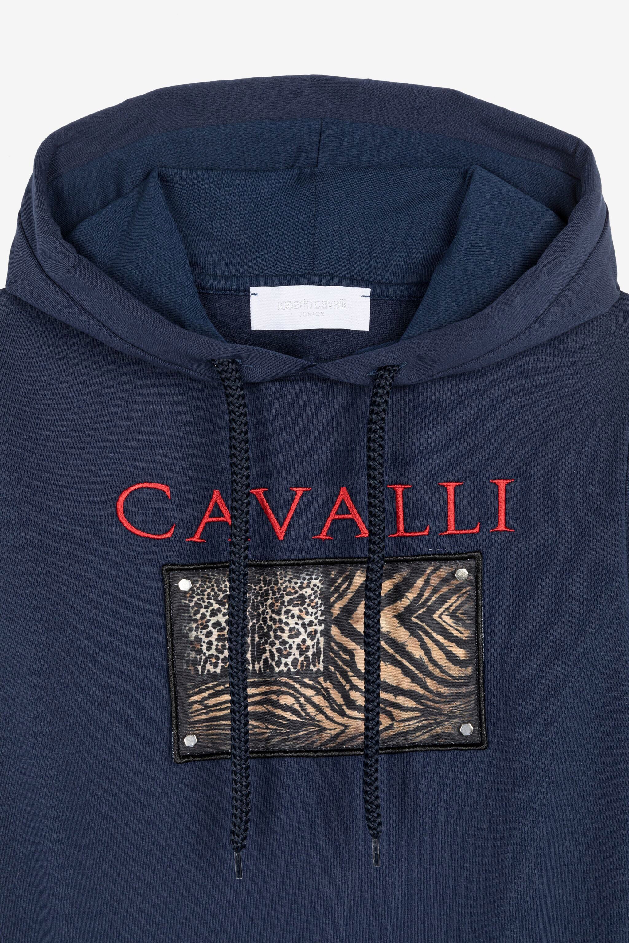 JU Animalier Patchwork-Print Appliqué Hoodie JU Animalier Patchwork-Print Appliqué Hoodie BLU SCURO 193921 OJT937-ISA2J