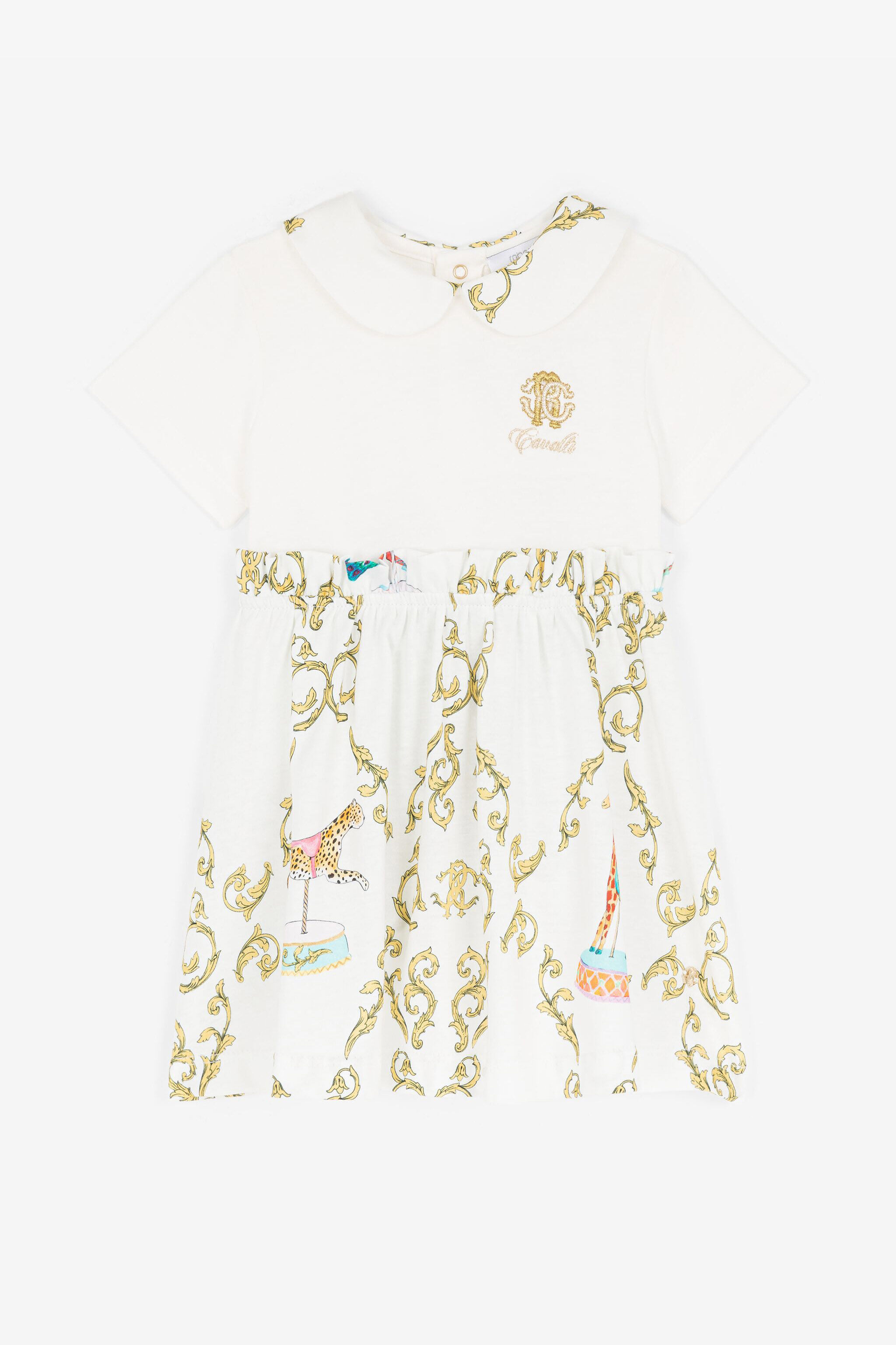 JU Filigree-Print Cotton Dress JU Filigree-Print Cotton Dress White RJT103-JD001