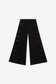 JU Schwarze Wide-Leg-Hose BLACK XJT21Y-CF050