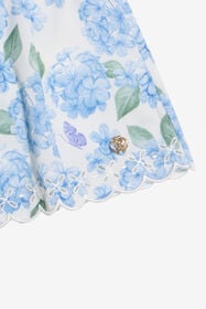 JU Plumago Print Cotton Shorts WHITE/BLUE WJT23H-7MR13