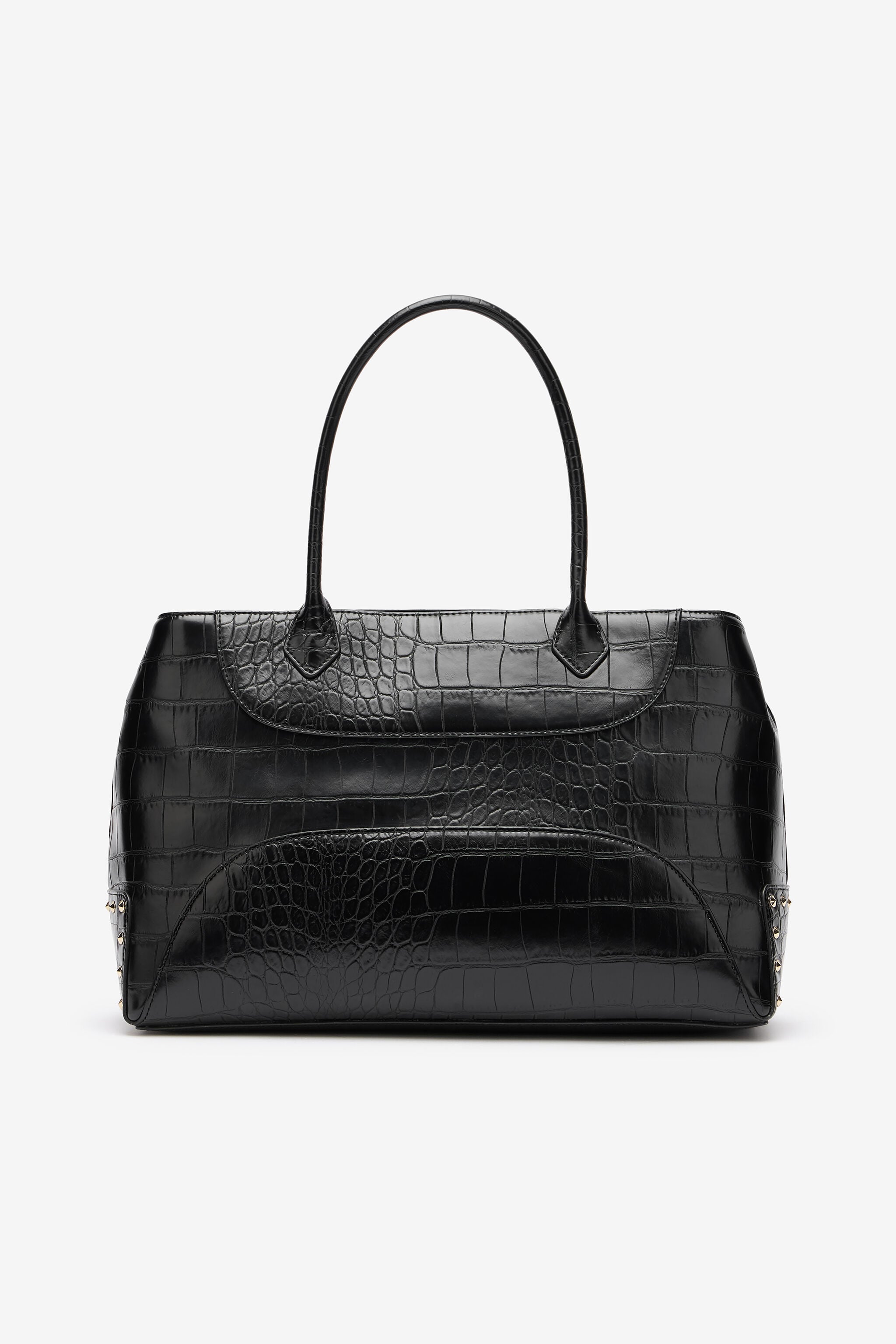 JC Just Cavalli Studded Croc Print Tote Bag JC Just Cavalli Studded Croc Print Tote Bag BLACK VFB079-VF711