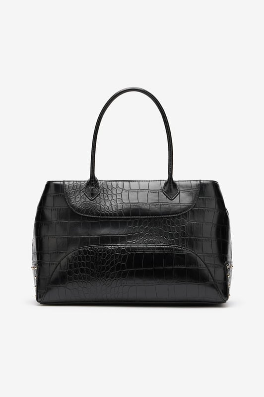 JC Just Cavalli Studded Croc Print Tote Bag JC Just Cavalli Studded Croc Print Tote Bag BLACK VFB079-VF711