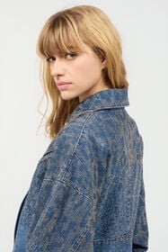 JC Giacca Cropped In Denim Con Strass Azzurro UFT195-UF261