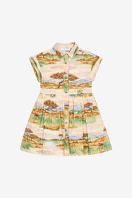 JU Dress With Safari Print Light brown UJT10F-7MO40
