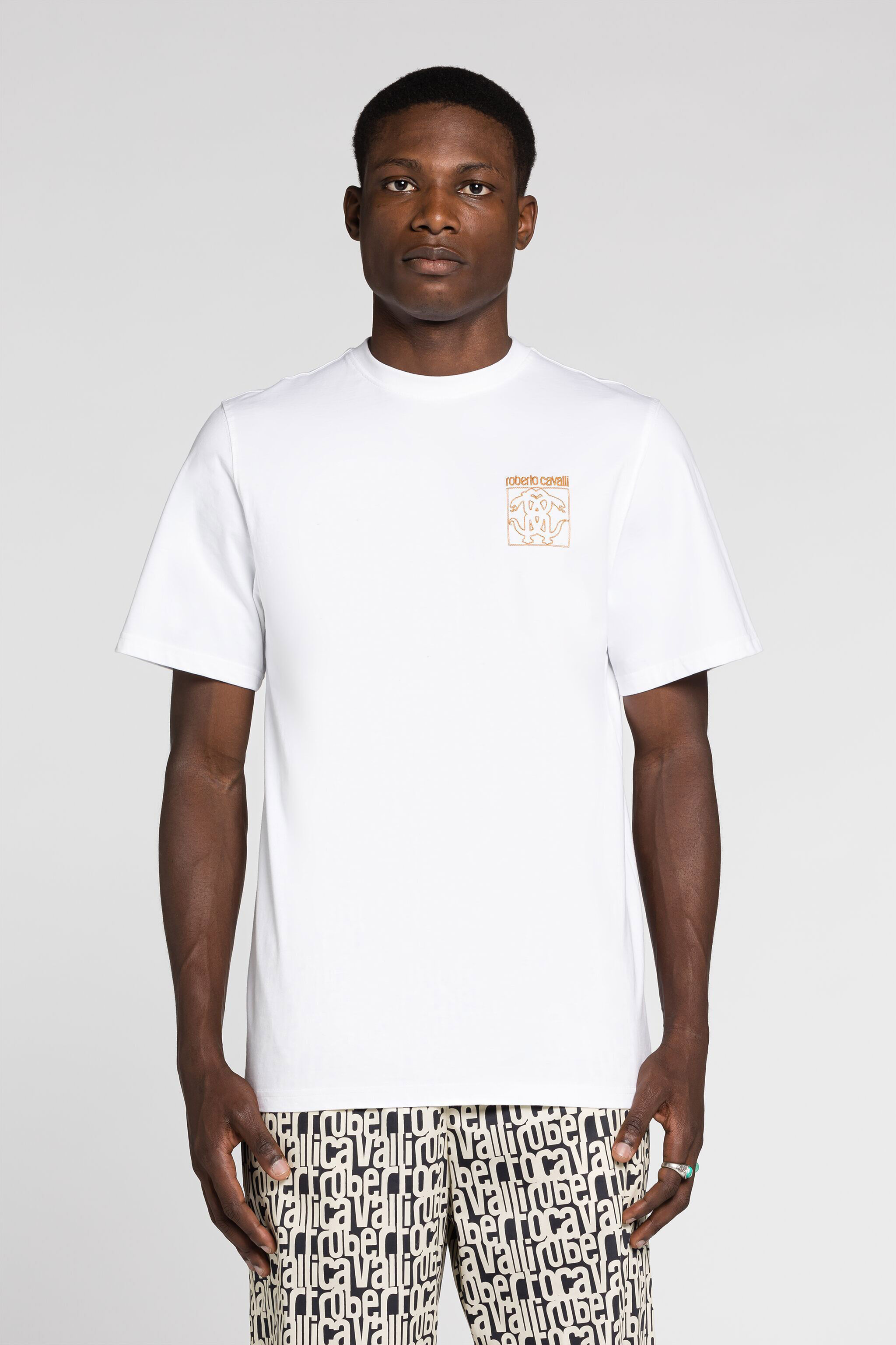RC T-Shirt mit Mirror Snake-Stickerei RC T-Shirt mit Mirror Snake-Stickerei Weiß RRT61E-JD060