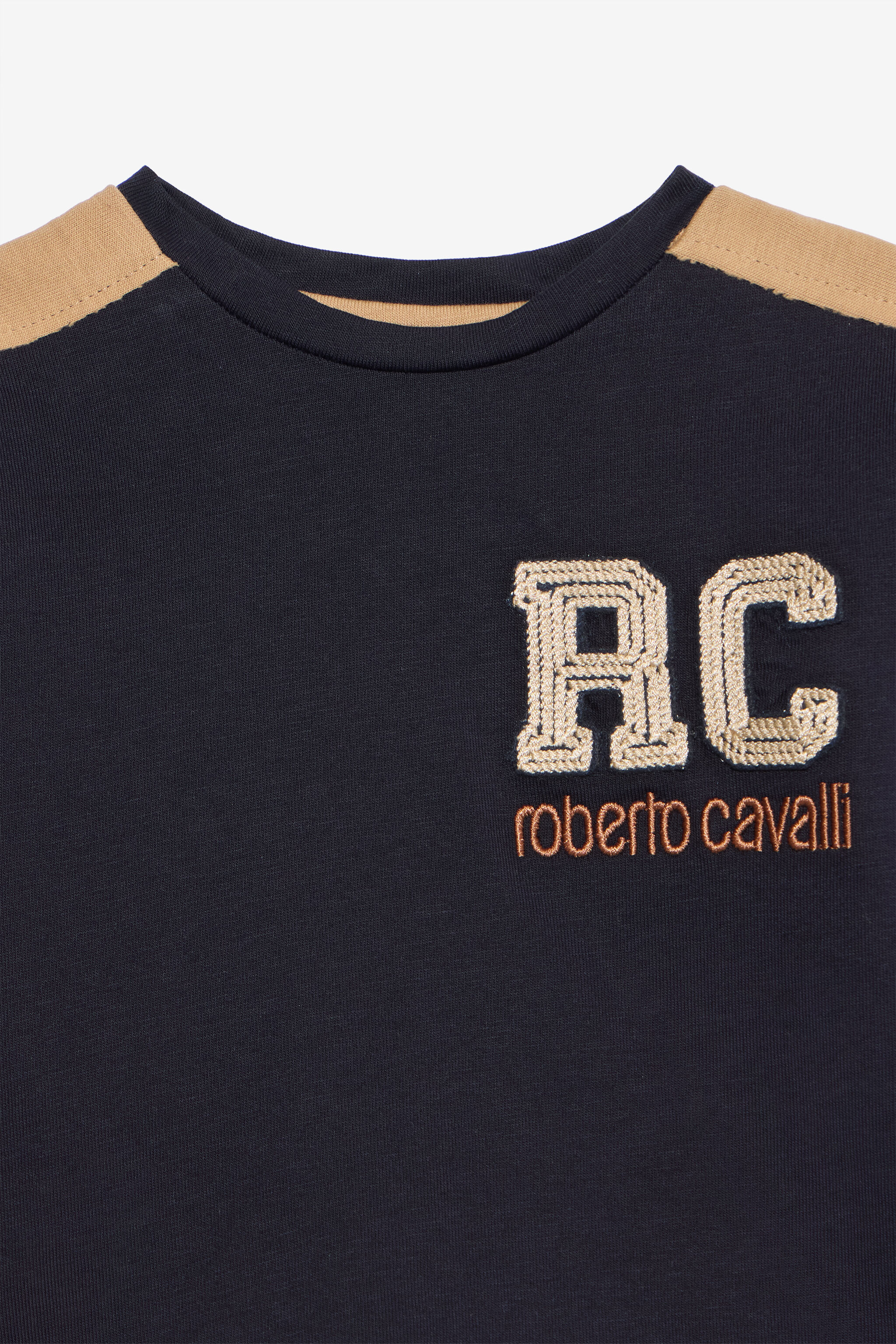 JU Navy and Beige Long-Sleeve T-Shirt JU Navy and Beige Long-Sleeve T-Shirt BLUE M/B.M XJT61S-JD003