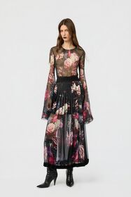 RC Silk Shirt With Fiammingo Flowers Print BLACK/PINK XWT706-CKT77