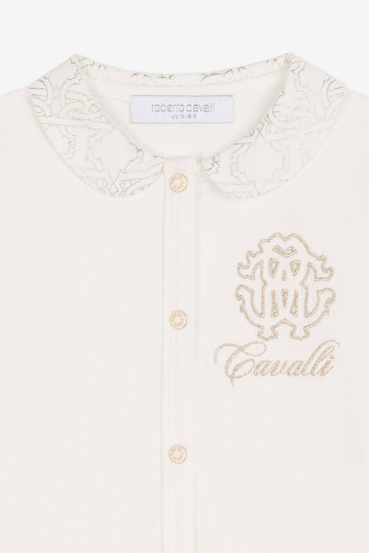 JU Embroidered-logo babygrow set JU Embroidered-logo babygrow set Gold Platinum QJT886-JV025