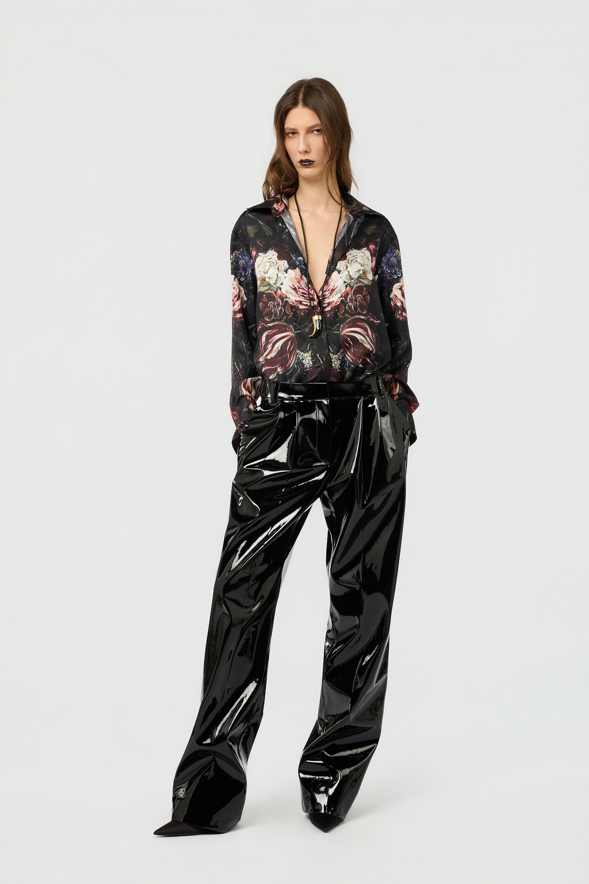 RC Camisa De Seda Con Estampado Fiammingo Flowers RC Camisa De Seda Con Estampado Fiammingo Flowers BLACK/PINK XWT704-OZT77