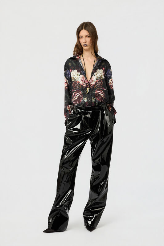 RC Camisa De Seda Con Estampado Fiammingo Flowers RC Camisa De Seda Con Estampado Fiammingo Flowers BLACK/PINK XWT704-OZT77