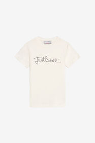 JC T-Shirt with Rhinestone Logo MARSHMALLOW XFT63Q-JD005