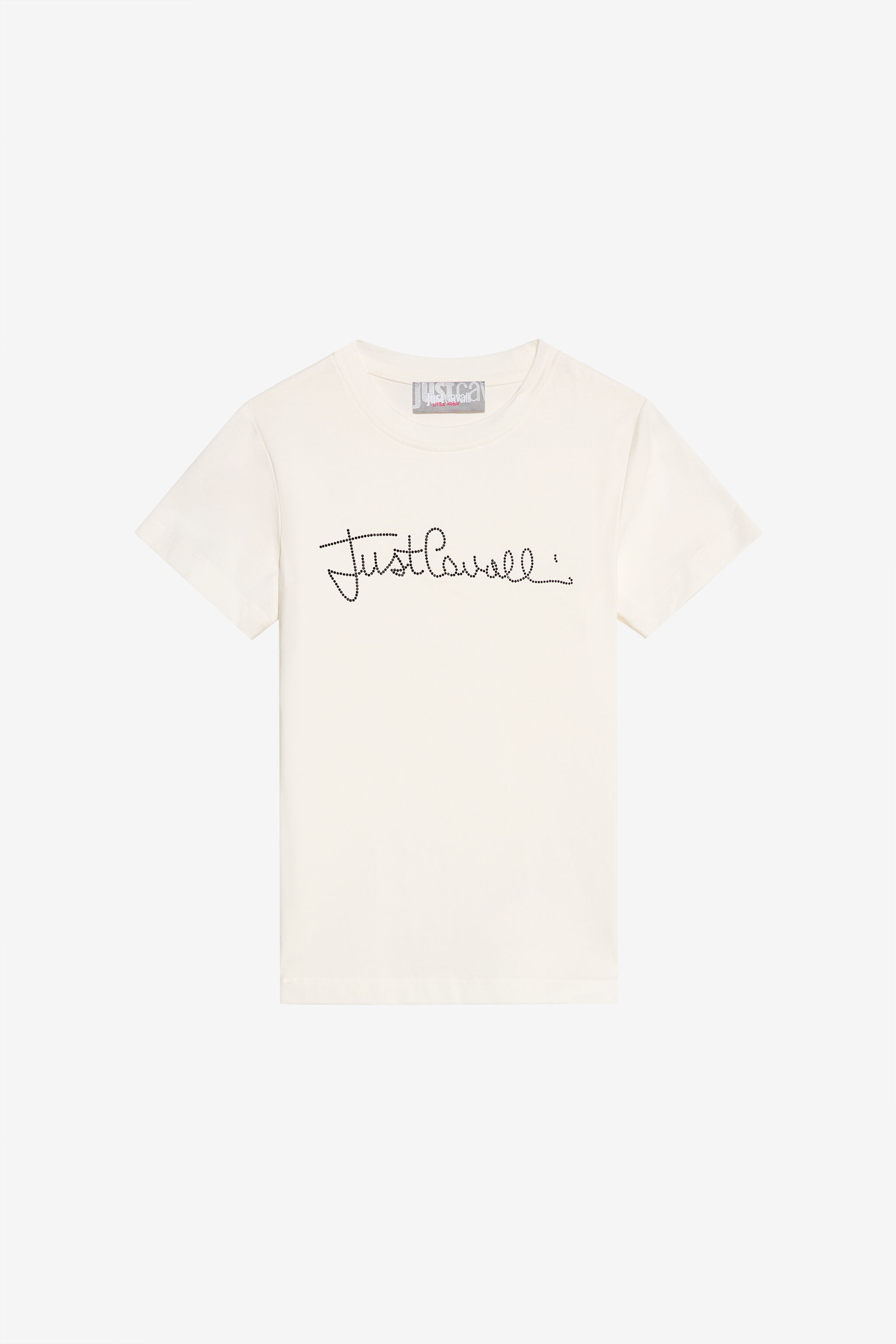 JC T-Shirt with Rhinestone Logo MARSHMALLOW XFT63Q-JD005