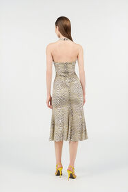 RC Pop Jaguar Print Midi Dress YELLOW/BLACK WQT119-LNR30