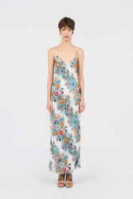 JC Dress Estampado Tropical Garden TURCHESE CHIRO WFT312-WF710