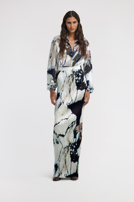 RC Marble print blouse Negro/Blanco TWT700-HEN18