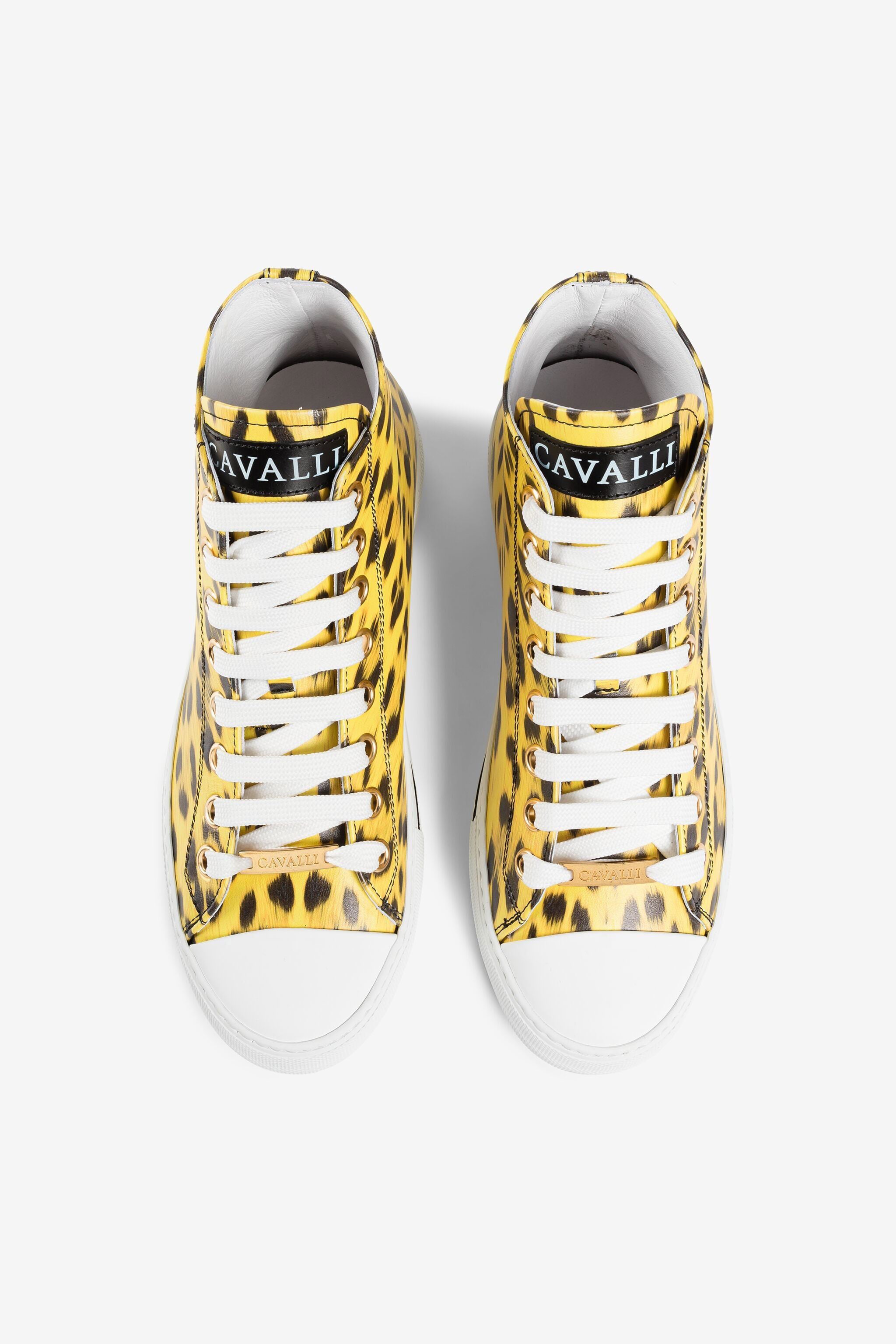 RC Animal-print hi-top sneakers Yellow QKS156-PZA79
