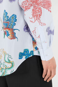 RC Shirt With Dragon, Flowers And Butterflies WHITE LIGHT BLUE VRT722-CH106