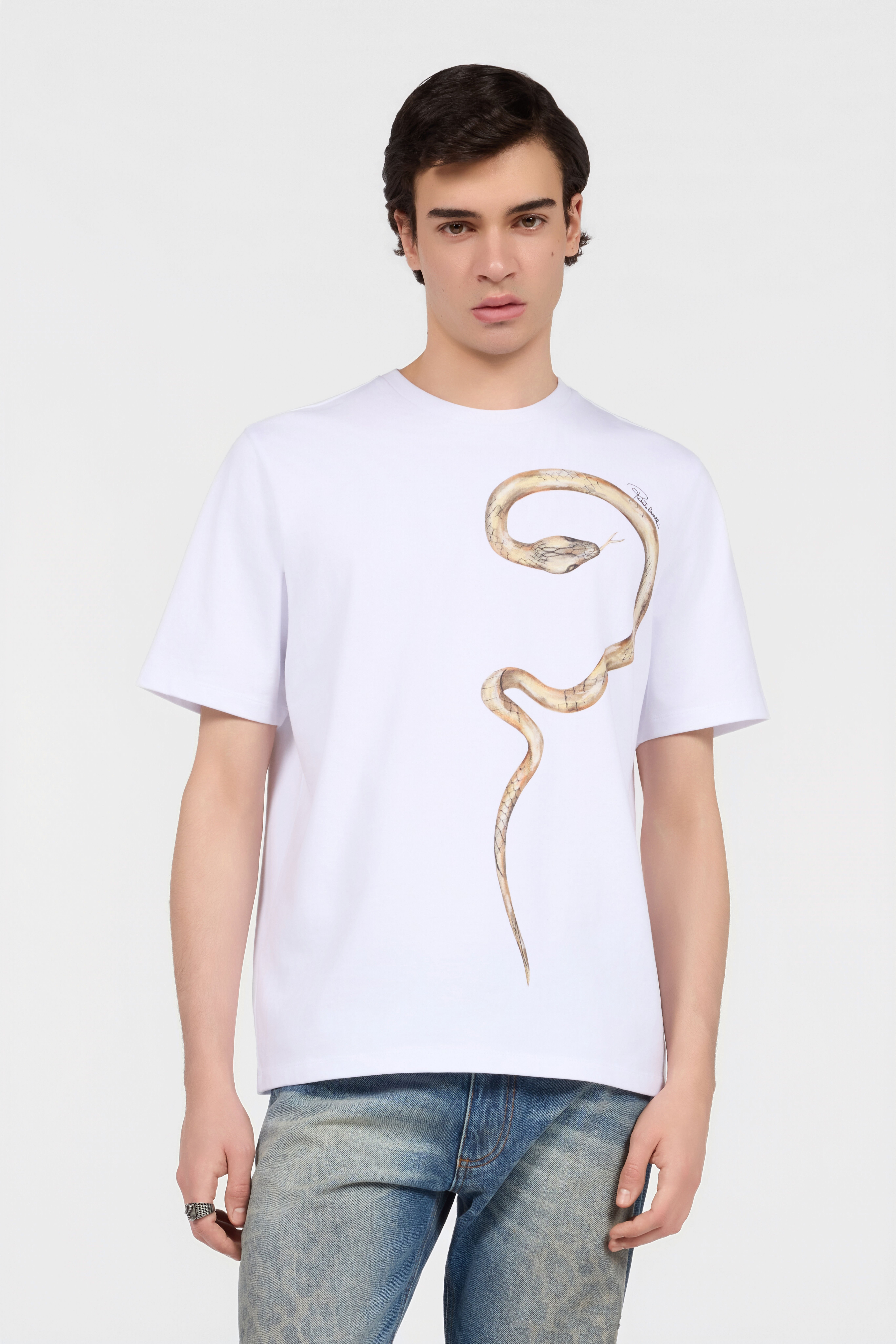 RC White T-Shirt With Printed Snake RC White T-Shirt With Printed Snake WHITE XNT61B-JD060