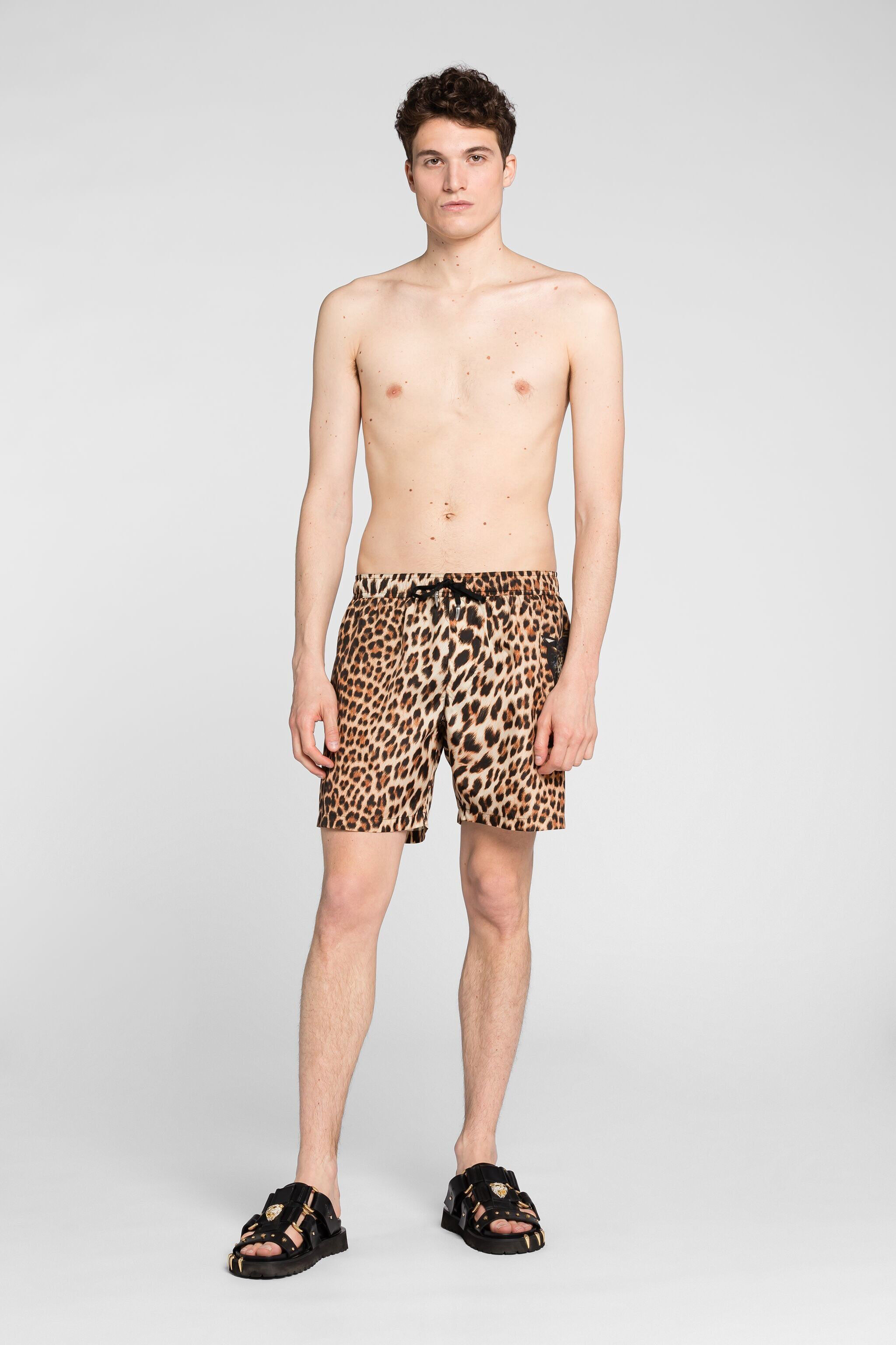 RC Heritage Jaguar-Print Swim Shorts Light Brown ONH05C-TCD02