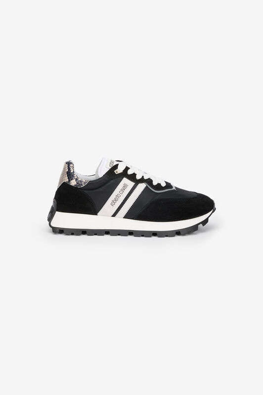 RC Black Running Shoes With Snake-Print Detail BLACK/WHITE QOS00F-PZA81