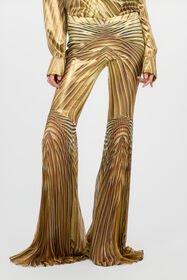 RC Flared Trousers with Iside Print NATURAL/GOLD WWT200-FXS34