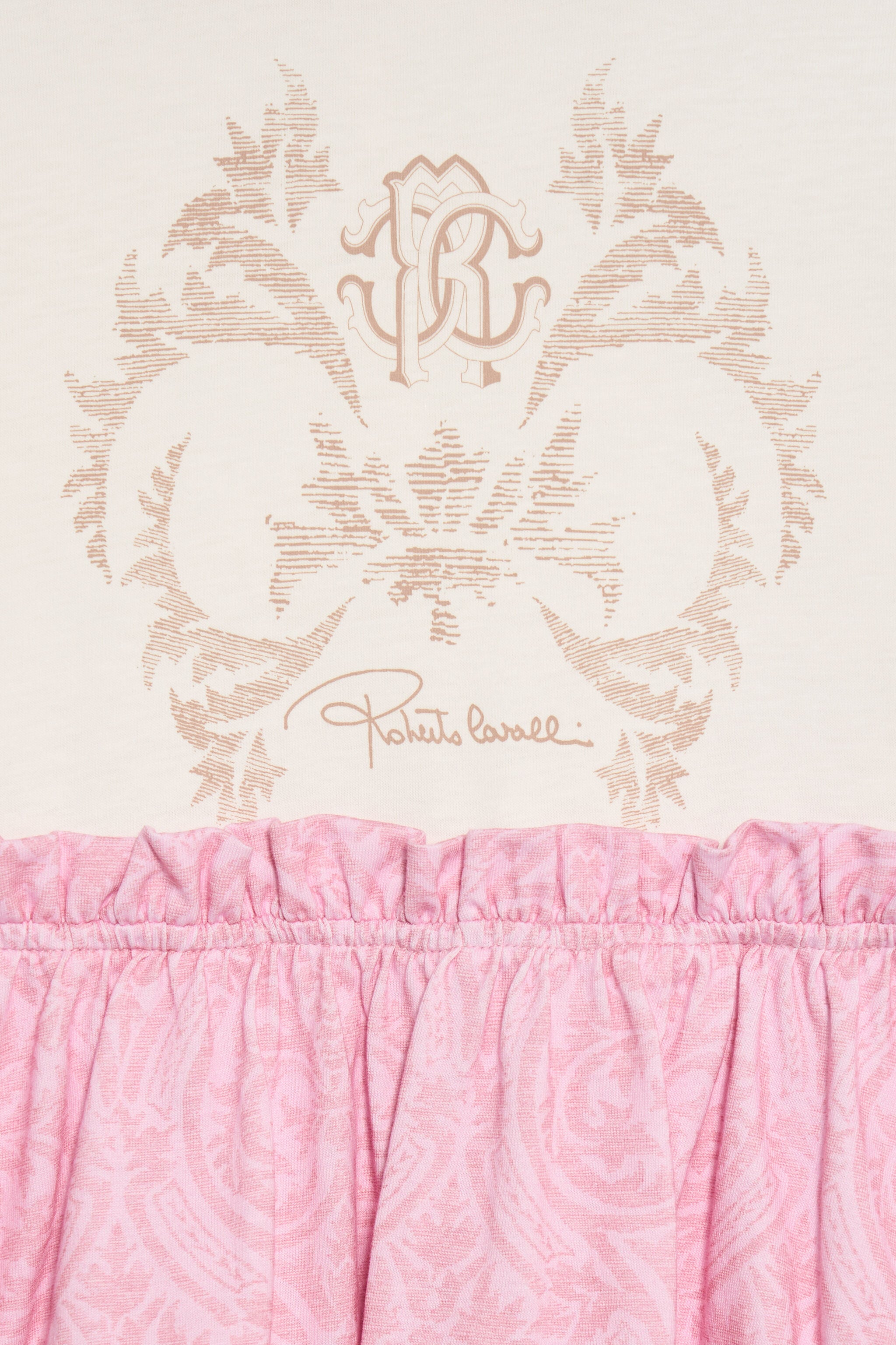 JU Robe en coton mélangé à motifs JU Robe en coton mélangé à motifs MILKY WHITE/BABYROSE VJT10L-JD001