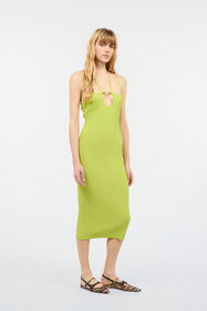 JC Vestido Midi De Canalé Verde claro UFT165-UF231