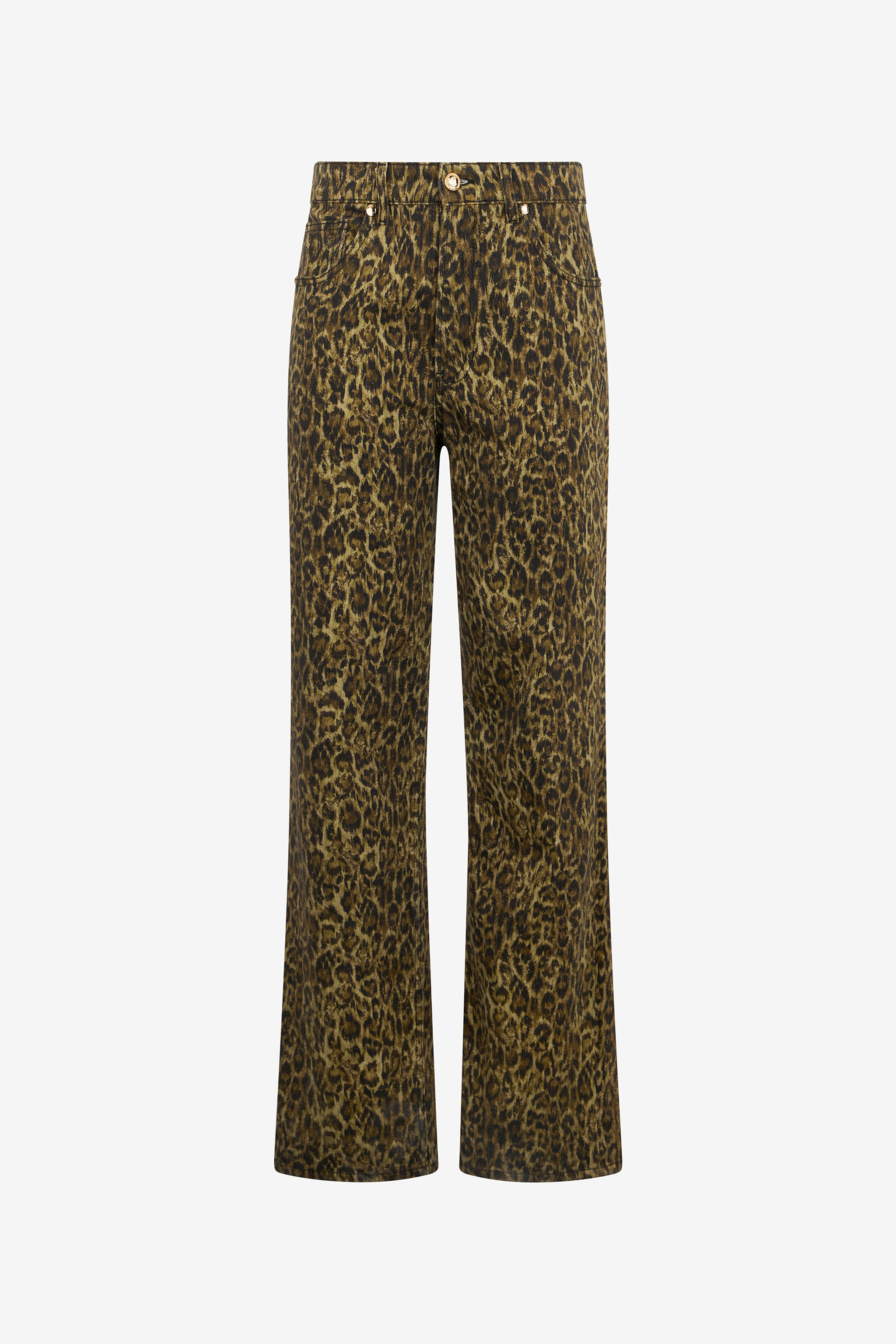 JC Wide Leg Trousers Khaki Animal Print JC Wide Leg Trousers Khaki Animal Print VERDE 185 VFJ046-VF255