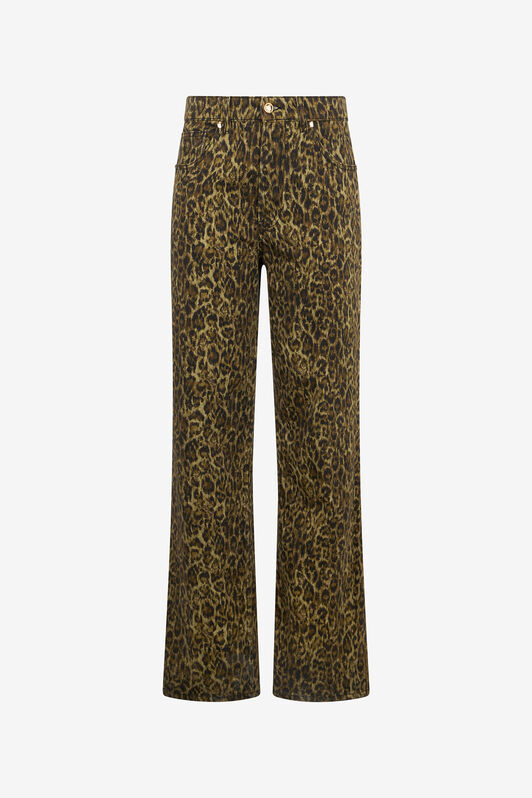 JC Wide Leg Trousers Khaki Animal Print JC Wide Leg Trousers Khaki Animal Print VERDE 185 VFJ046-VF255