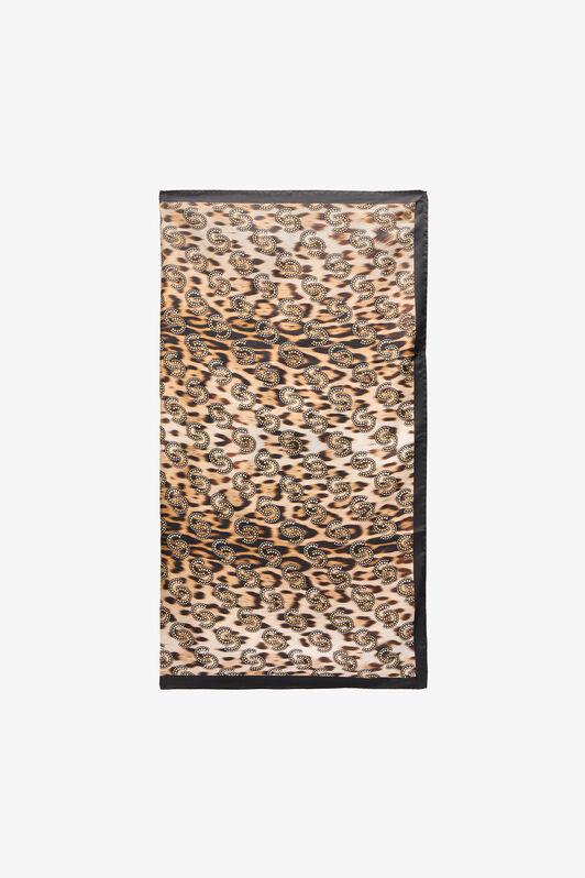 RC Scarf With Jaguar Skin Print And Rhinestones RC Scarf With Jaguar Skin Print And Rhinestones MULTICOLOR POI00C-5IP90