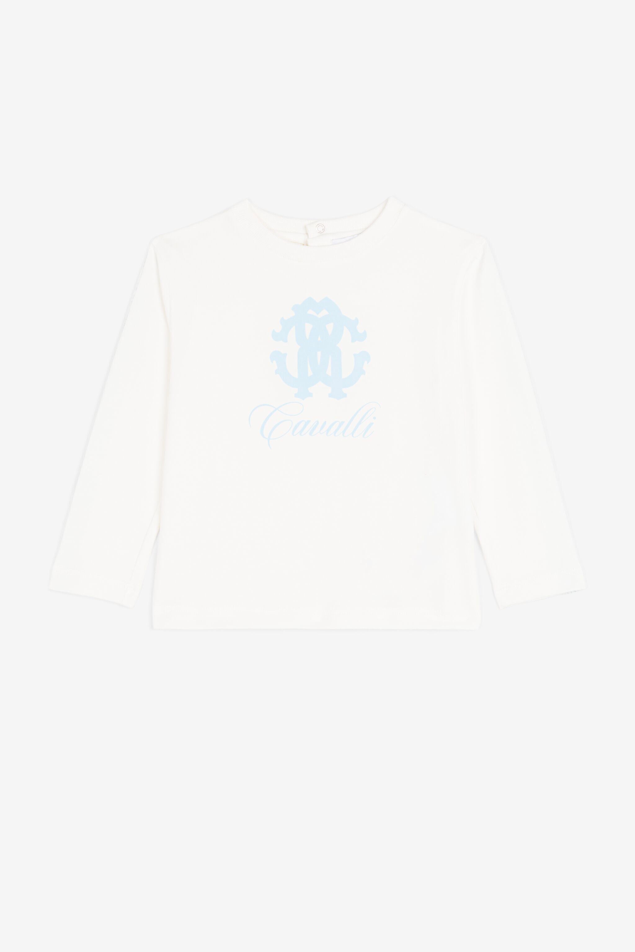 JU Long-sleeved monogram-print top JU Long-sleeved monogram-print top White PJT619-JV025