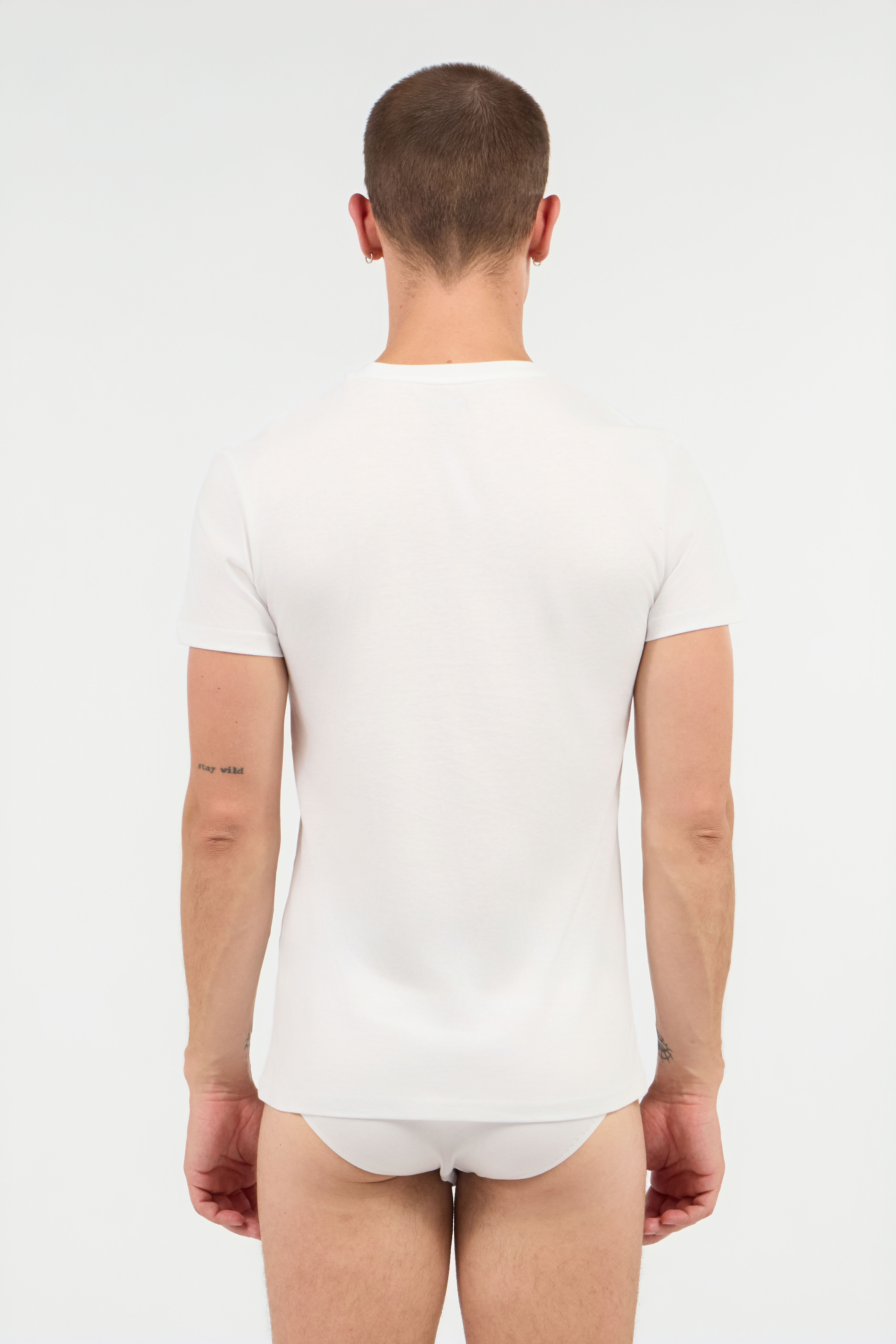 JC Weißes Unterhemd T-Shirt im Zweierpack WHITE UFU003-UF095