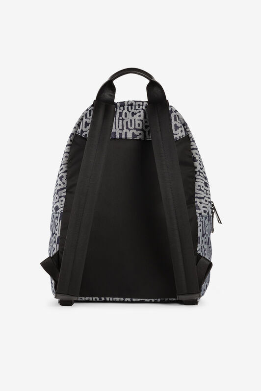 RC Mochila de tejido vaquero con logotipos de jacquard RC Mochila de tejido vaquero con logotipos de jacquard Azul oscuro/Gris oscuro RRB002-FKJ01