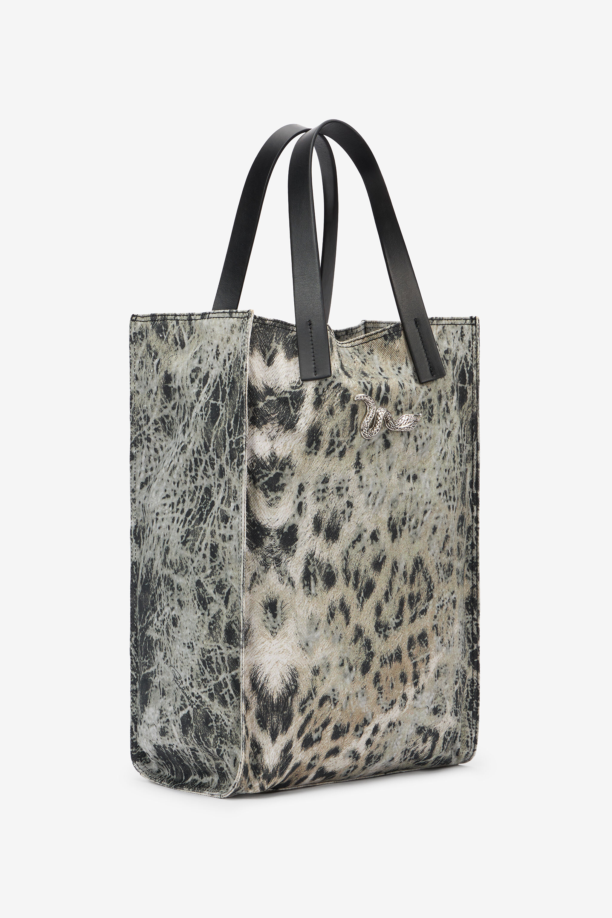 RC Handbag With Jaguar Print RC Handbag With Jaguar Print BLACK/BEIGE XNB001-AC067