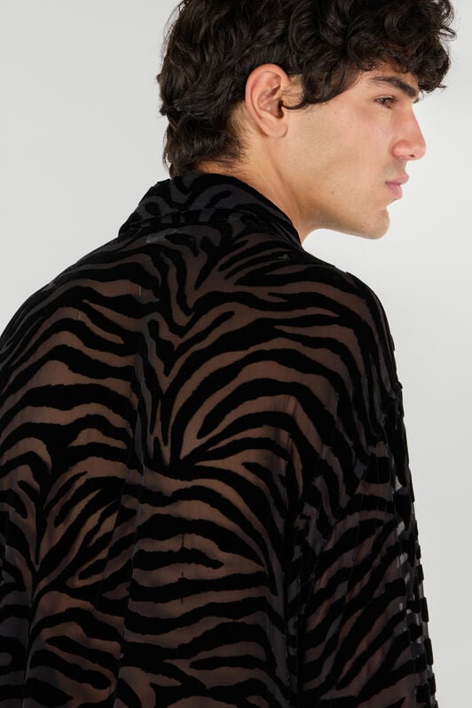 RC Hemd Mit Print Tiger Skin Und Jaguar Skin RC Hemd Mit Print Tiger Skin Und Jaguar Skin Schwarz TRT726-VL040