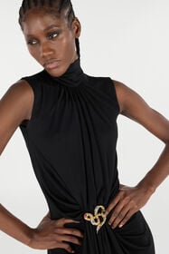 RC Draped Midi Dress Black VKT111-JE034
