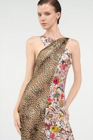 RC Long Chiffon Dress with Florentine Flowers Print MULTICOLOR WQT109-HER29