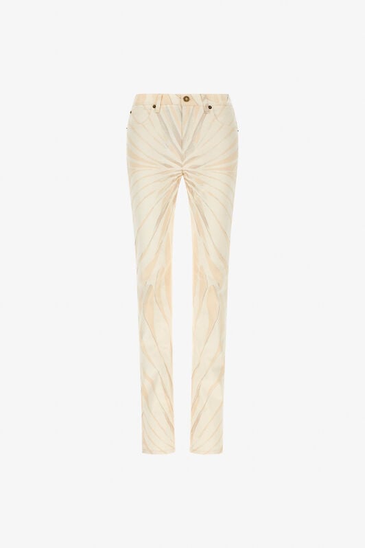 RC Pantaloni skinny stampa Ray Of Gold in cotone RC Pantaloni skinny stampa Ray Of Gold in cotone Avorio TKJ232-DAM33