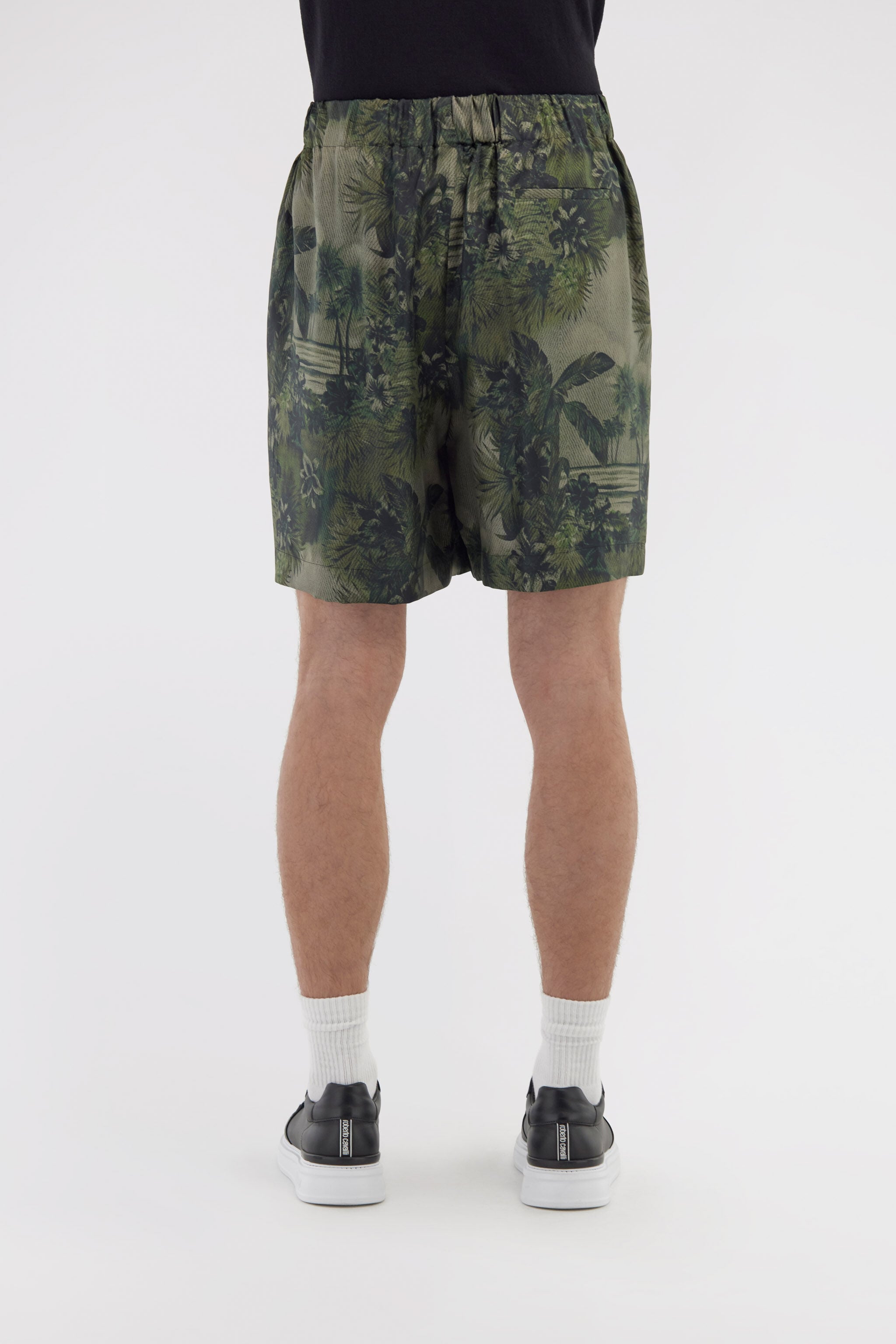 RC Shorts De Seda Con Estampado Hawaii Verde oscuro SRT274-4QI84