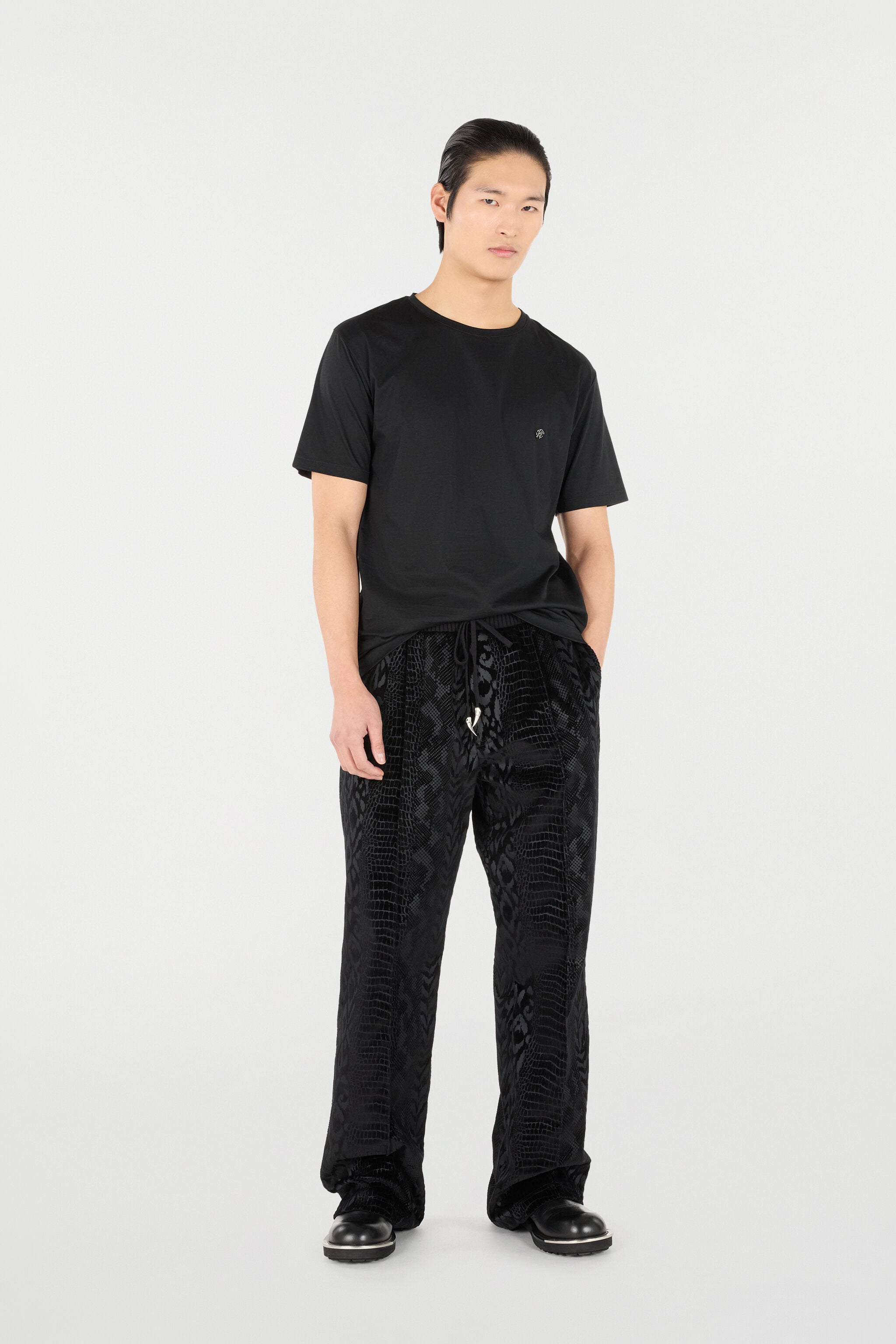 RC T-Shirt with Mirror Snake Monogram Black POT60E-JD023