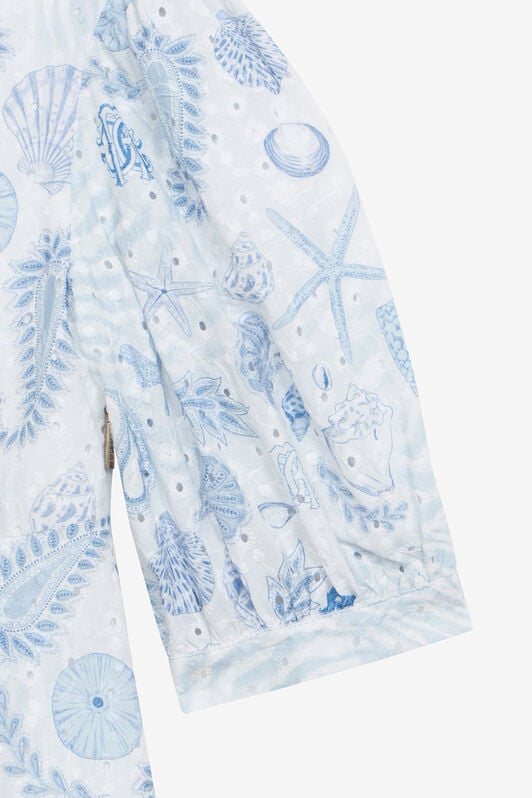 JU Marine-Print Broderie Anglaise Dress JU Marine-Print Broderie Anglaise Dress Light blue UJT10U-ELO39