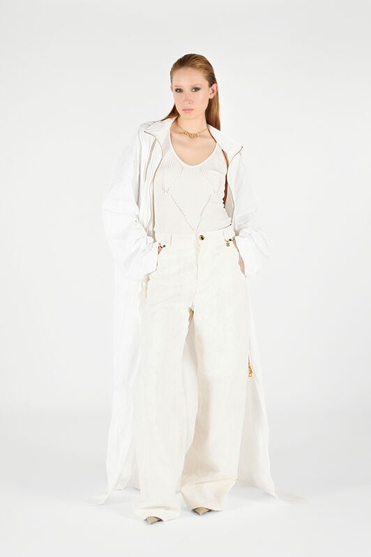 RC Wall Print Wide Leg Trousers RC Wall Print Wide Leg Trousers White UWT207-LG016