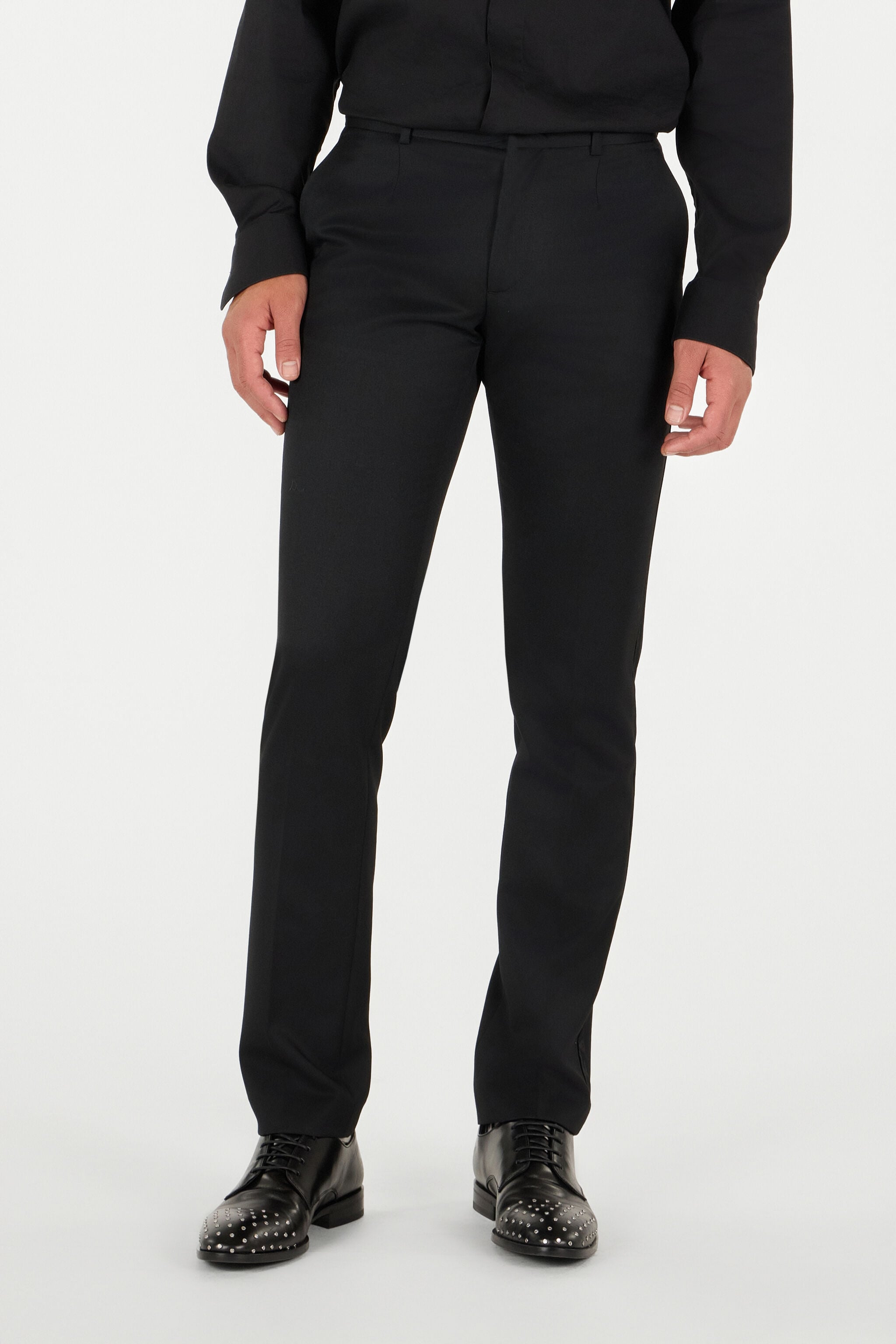 RC Straight-Leg Wool Trousers Black RRT202-VW020