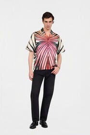 RC Ray Of Paradise Print Denim Shirt CORAL PINK XRJ701-EAM33