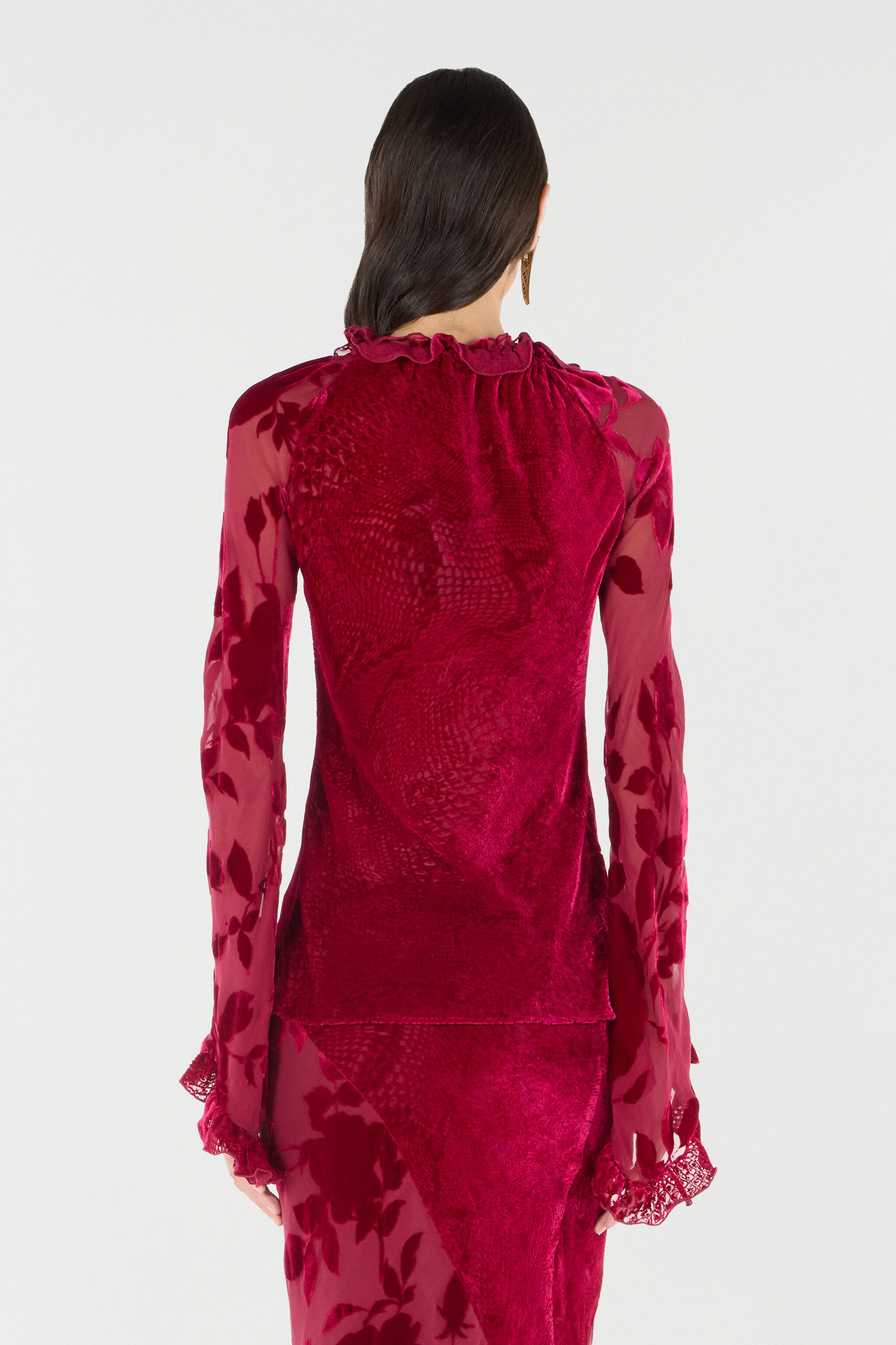 RC Sweater With Rose And Python Pattern RC Sweater With Rose And Python Pattern Red UKT603-VNN53